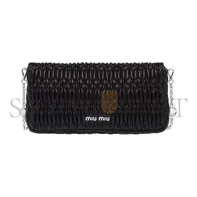 MIU MIU ICONIC CRYSTAL LEATHER BAG 5BD233 (28*14*3cm)